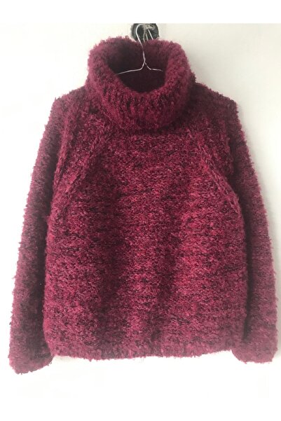 lovetheworld Vişne çürüğü bordo mix buklet angora moher mix boğazlı balıkçı o...