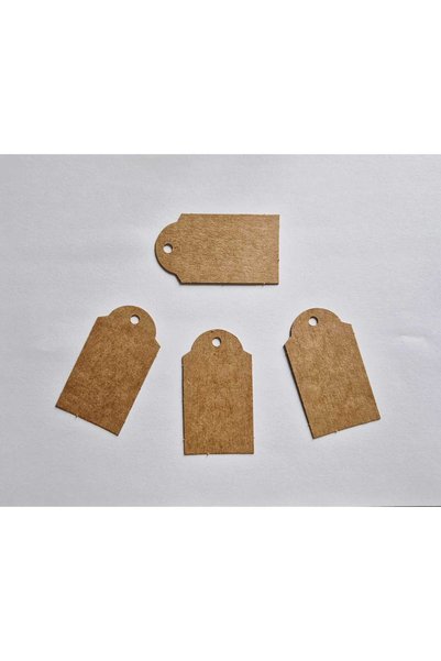 MK Ambalaj 100 Pieces Stringless 3.8X7 cm Kraft Label, Kraft Price Gift Tag