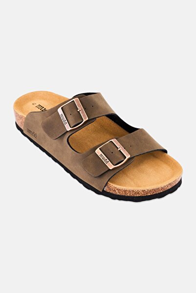 MUDD Men Slip On Cork Sandals, Brown