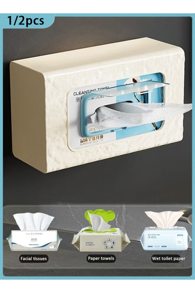 Generic Wall-Mounted Tissue Box Self-Adhesive Tissue Box for Home Kitchen Off...