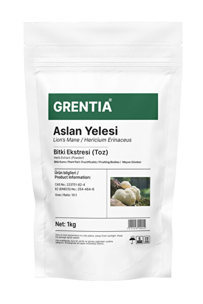 Grentia Lion’s Mane / Aslan Yelesi Mantarı Toz Ektstresi / Toz Ekstraktı 1 kg...