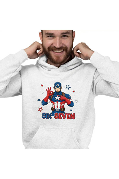 OEM Men's Hoodie Six Seven Captain America 67 Marvel Superhero