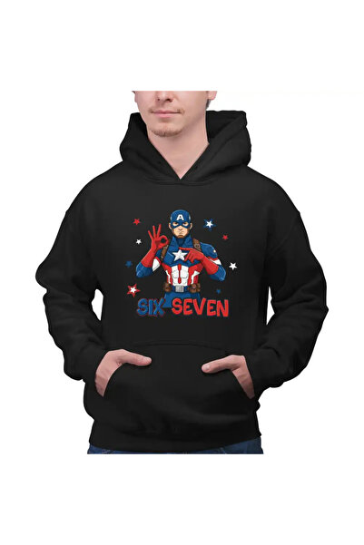 OEM Men's Hoodie Six Seven Captain America 67 Marvel Superhero