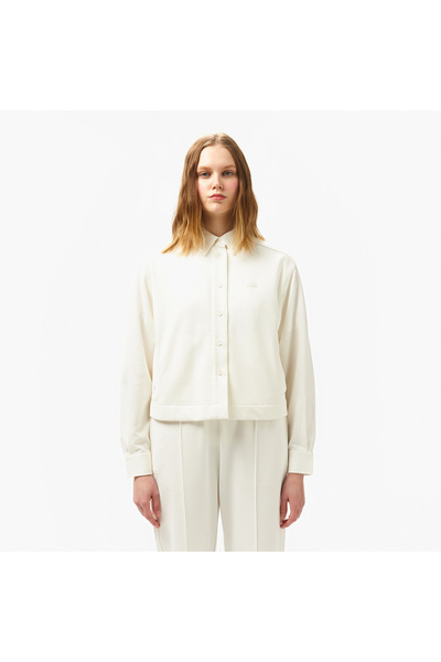 Lacoste Kadın Regular Fit Beyaz Gömlek