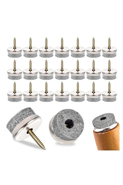 Beauenty Felt Glide Screws 50 Pcs 22mm Diameter Felt Pads for Furniture Feet