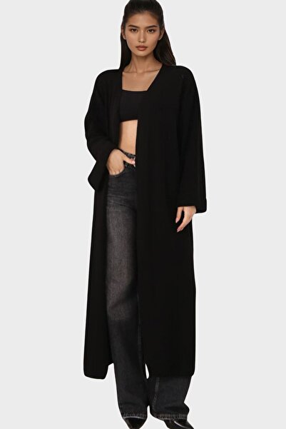Trend Alaçatı Stili Women's Black Maxi Length Basic Knitwear Hıka Alc-X14823
