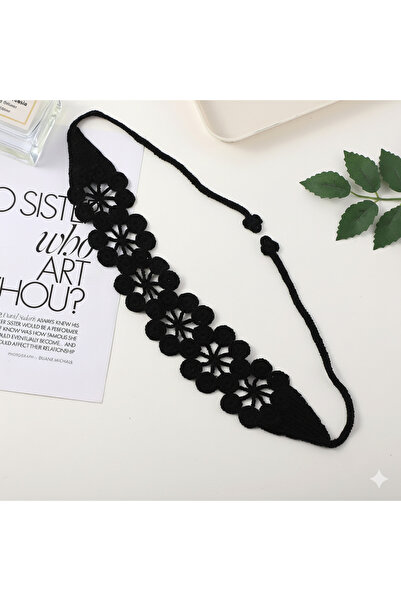 burjalmodah Crocheted Headband | Black Elastic and Stylish Hair Tie