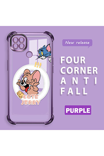 ucuc حافظة حماية من السيليكون الشفاف المتوافقة مع هاتف Redmi 10A من توم وجيري