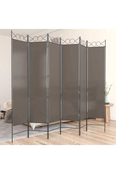 vidaxl فاصل غرفة بستة ألواح، لون أنثراسيت، مقاس 240 × 220 سم، مصنوع من القماش