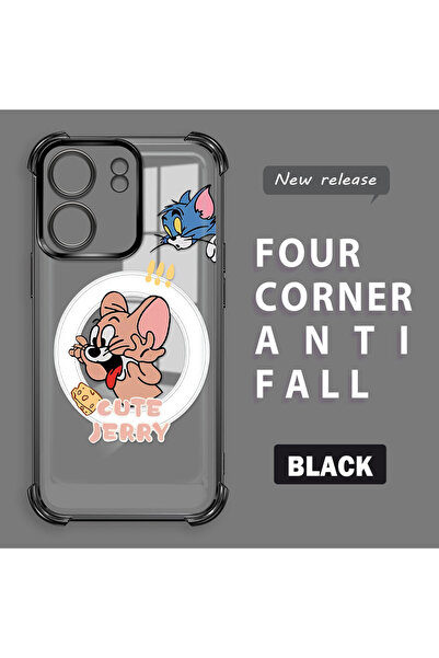 ucuc حافظة حماية من السيليكون الشفاف المتوافقة مع Poco C65 من توم وجيري