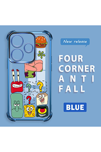 ucuc حافظة حماية شفافة من السيليكون متوافقة مع هاتف Redmi 13 4G، سبونج بوب