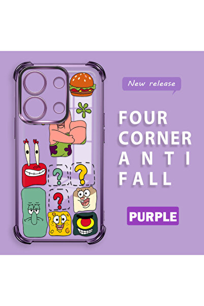 ucuc حافظة حماية من السيليكون الشفاف المتوافقة مع Redmi Note 13 4G، سبونج بوب