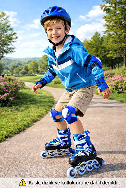 hak-iş oyuncak Adjustable Front Wheel Lighted Children's Roller Skates Set, S...