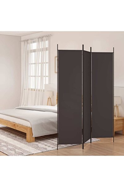 vidaxl 3-Panel Room Divider Brown 150x200 cm Fabric