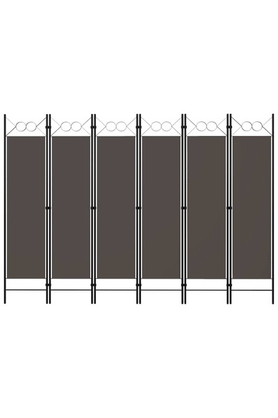 vidaxl فاصل غرفة بستة ألواح، لون أنثراسيت، 240 × 180 سم