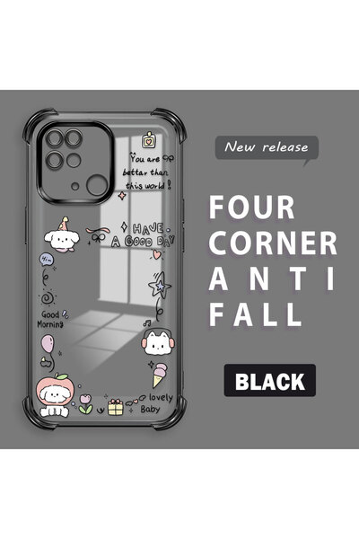 ucuc حافظة حماية من السيليكون الشفاف المتوافقة مع Redmi 10C، نمط إبداعي