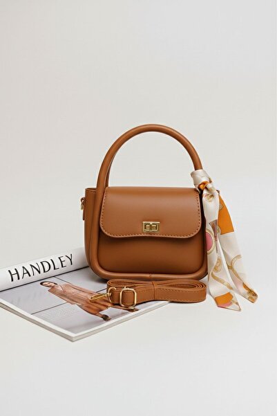 Handley Geantă de mână și de umăr de lux cu detalii tip eșarfă și curea încru...