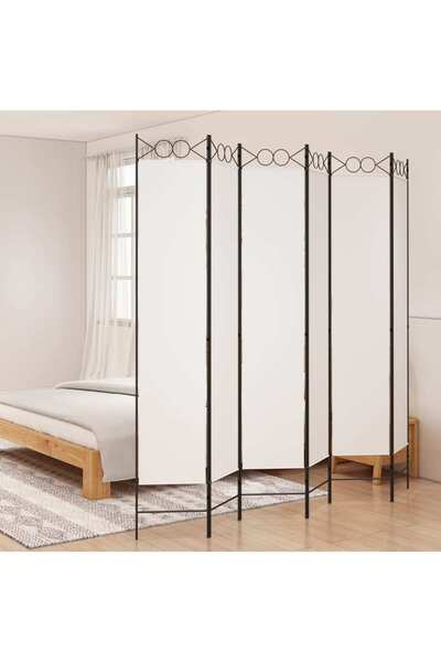 vidaxl 6-Panel Room Divider White 240x220 cm Fabric