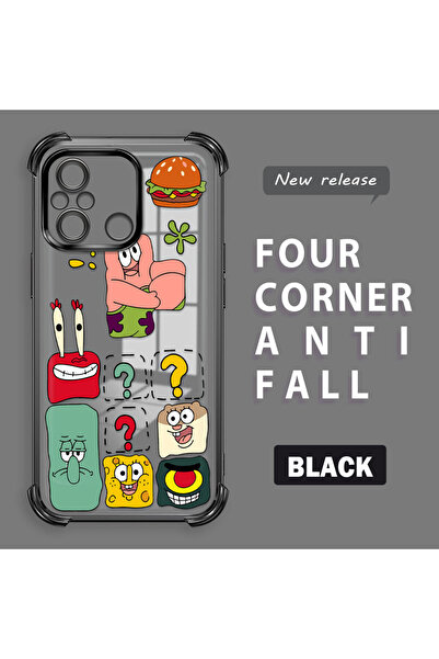 ucuc حافظة حماية من السيليكون الشفاف المتوافقة مع هاتف Redmi 12C، سبونج بوب