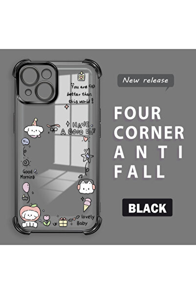 ucuc حافظة واقية من السيليكون الشفاف المتوافقة مع iPhone 15 بنمط إبداعي