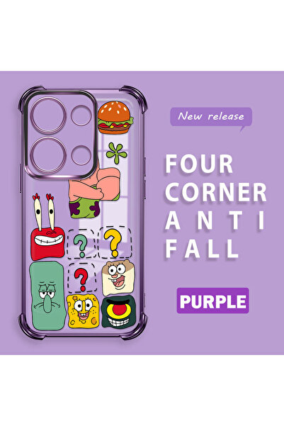 ucuc حافظة حماية من السيليكون الشفاف المتوافقة مع هاتف Poco M6 Pro 4G، سبونج بوب