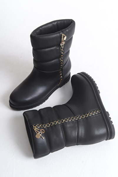 DELSOLERA Women's Black Flat Hidden Platform Daily Comfortable Stylish Boots