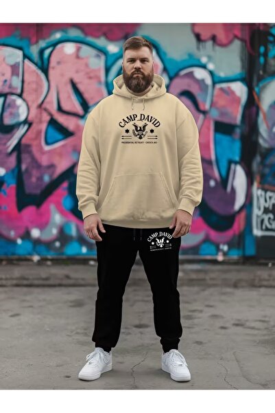 Flaubert Falubert-Men's Printed Iuy Large Size Sweatahirt - Sweatpants 2-Piec...