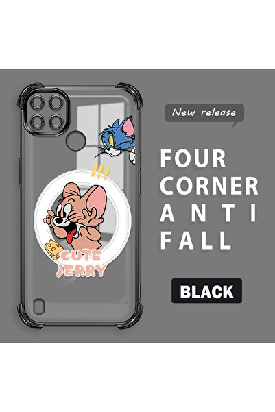 ucuc حافظة واقية من السيليكون الشفاف المتوافقة مع هاتف Realme C21Y/C25Y توم و...