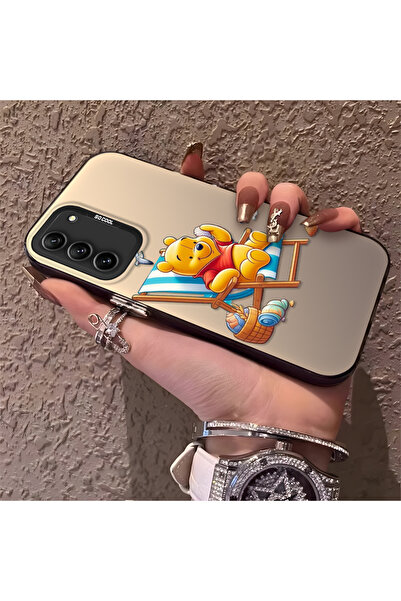 Hontinga حافظة صلبة رفيعة متوافقة مع كاميرا سامسونج جالاكسي S21 Fe 5G، نمط دب...