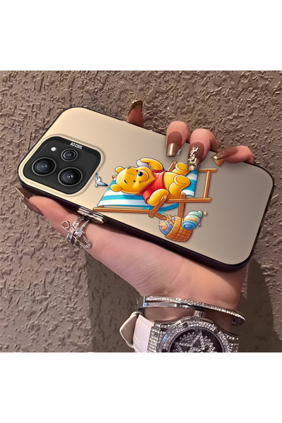 Hontinga حافظة رقيقة وصلبة متوافقة مع كاميرا Redmi 12 4G، نمط دب لطيف