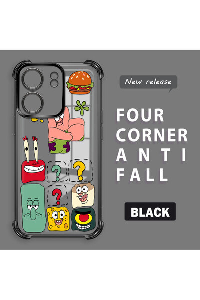 ucuc حافظة حماية شفافة متوافقة مع هاتف ريدمي 13C من السيليكون بتصميم سبونج بوب