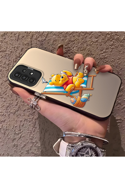 Hontinga حافظة صلبة رفيعة متوافقة مع كاميرا سامسونج جالاكسي A04s، نمط دب لطيف