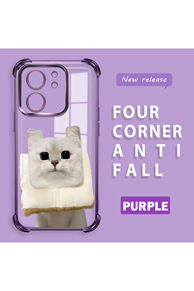 ucuc حافظة حماية من السيليكون الشفاف المتوافقة مع Mi 13T Pro/Mi 13T بنمط القطط