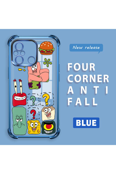 ucuc حافظة حماية من السيليكون الشفاف المتوافقة مع هاتف Redmi 12C، سبونج بوب