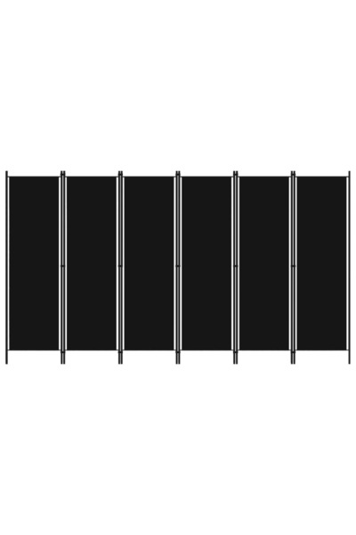 vidaxl 6-Panel Room Divider Black 300x180 cm