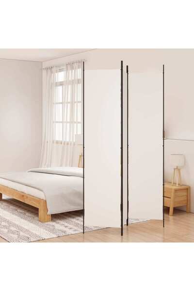 vidaxl 3-Panel Room Divider White 150x220 cm Fabric