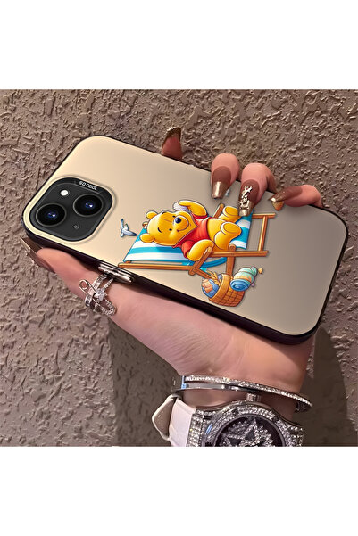 Hontinga حافظة صلبة رفيعة متوافقة مع كاميرا iPhone 14 Plus/15 Plus مع نمط دب ...