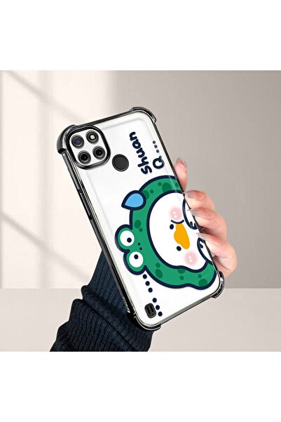 ucuc حافظة حماية من السيليكون الشفاف المتوافقة مع Realme C21Y/C25Y، تصميم كرت...