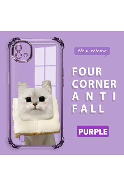 ucuc حافظة حماية من السيليكون الشفاف المتوافقة مع Realme C20/C20A بنمط القطط