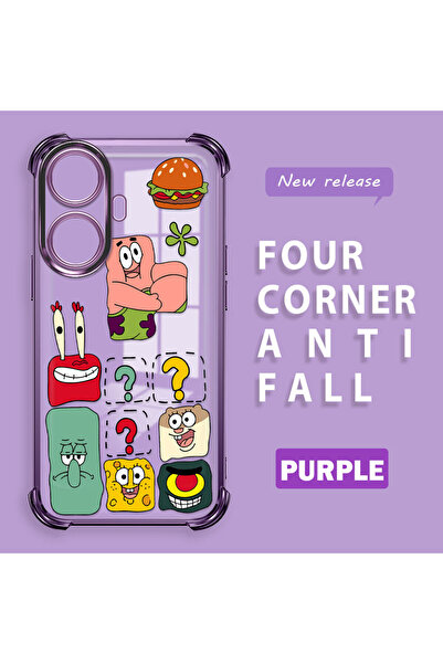 ucuc حافظة حماية من السيليكون الشفاف المتوافقة مع هاتف Realme C55، سبونج بوب