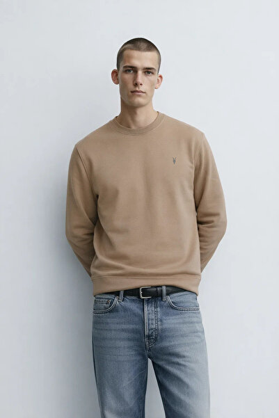 MATERIAL Ανδρικό φούτερ με λαιμόκοψη ποδηλάτου Basic Karamel