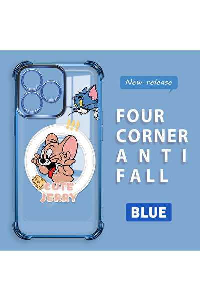 ucuc حافظة حماية من السيليكون الشفاف المتوافقة مع هاتف Realme Note 50، توم وجيري