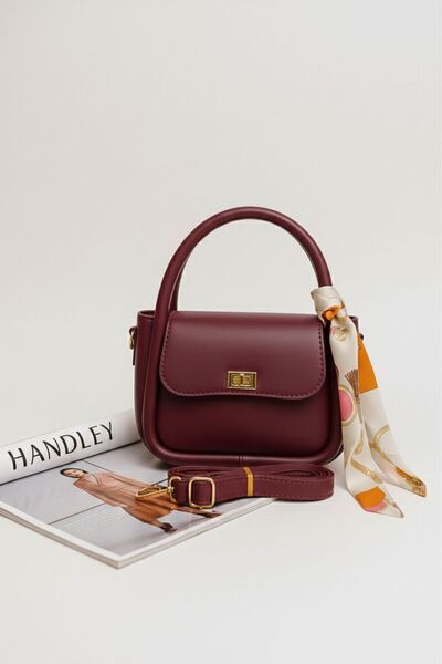 Handley حقيبة يد وكتف فاخرة بحزام متقاطع وتفاصيل وشاح