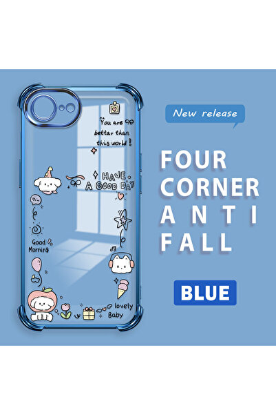 ucuc غطاء حماية شفاف من السيليكون متوافق مع آيفون 16e بنمط إبداعي