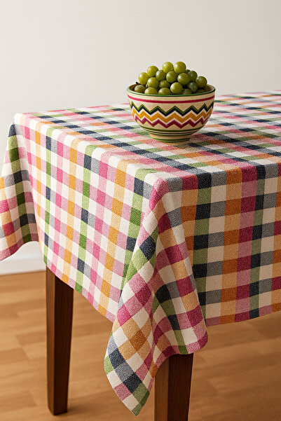 Luvora Home مفرش طاولة منقوش من سلسلة Efsun - وردي