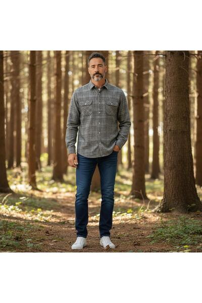 OwenLife Owen Life Cotton Lumberjack Fabric Double Pocket Flap Shirt