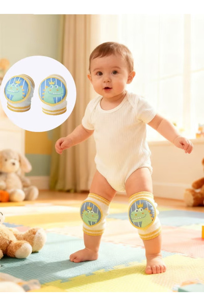 Generic Knitted baby crawling knee pads, breathable baby knee protectors, war...
