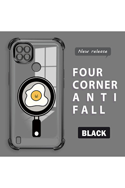 ucuc حافظة حماية من السيليكون الشفاف المتوافقة مع هاتف Realme C21 بنمط مموج