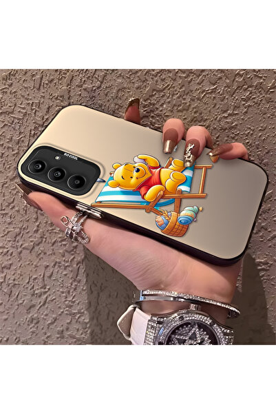 Hontinga حافظة صلبة رفيعة متوافقة مع كاميرا سامسونج جالاكسي A25، نمط دب لطيف