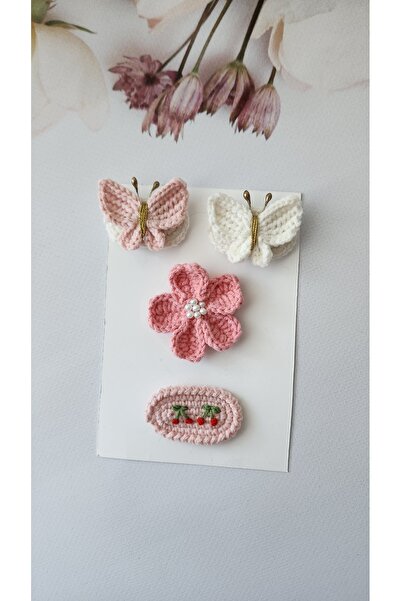 Baby El örgüsü 4 lü az saçlı tokası